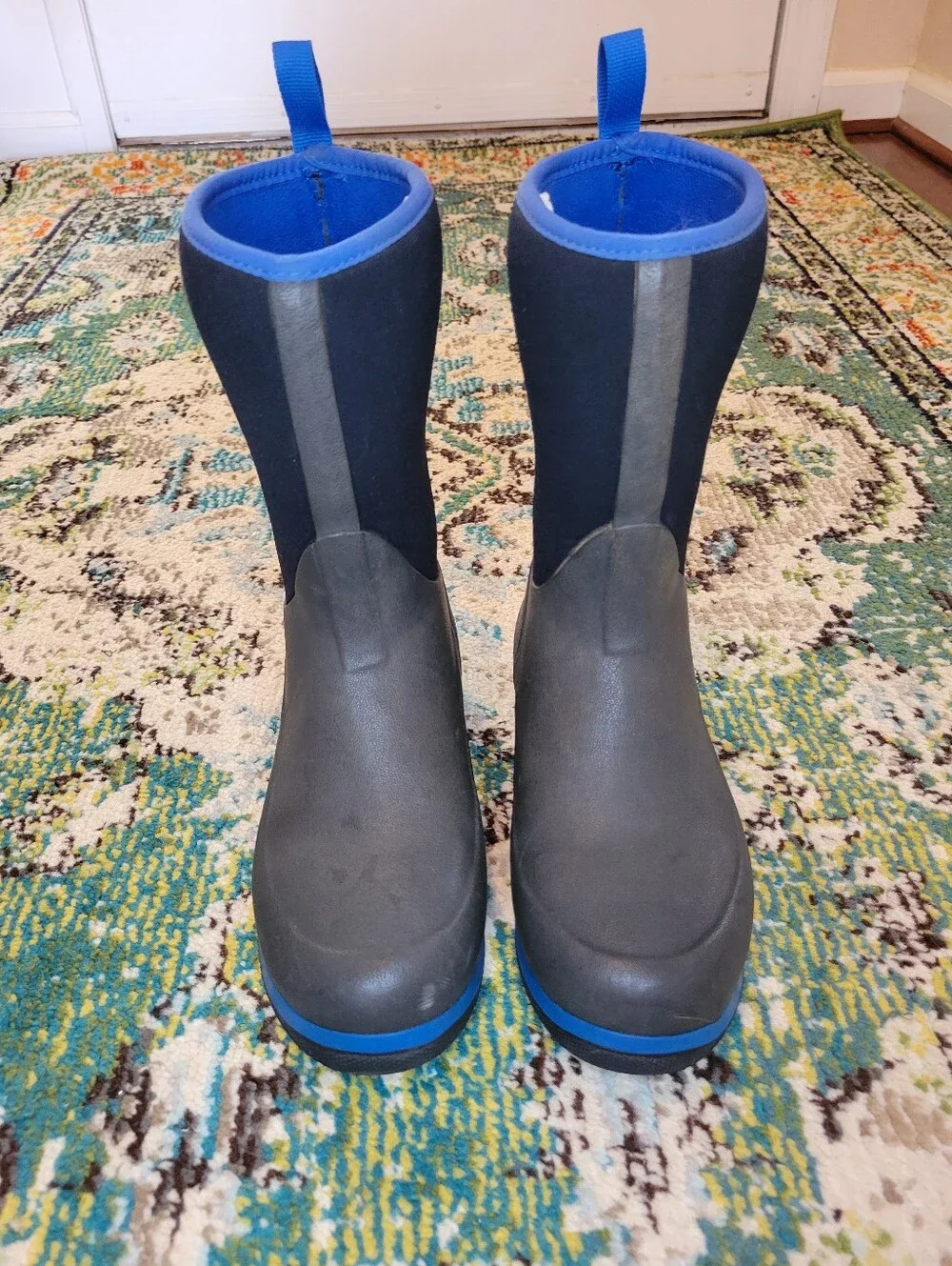 Muck Boot Element Blue Calf High Outdoor Boots, Size Kids 4
